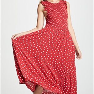 NWOT Free People Red Polka Dot Dress with pockets